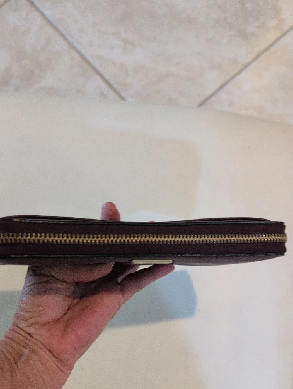Kate Spade Zip-Around Wallet In Eggplant Ir Deep Wine Color